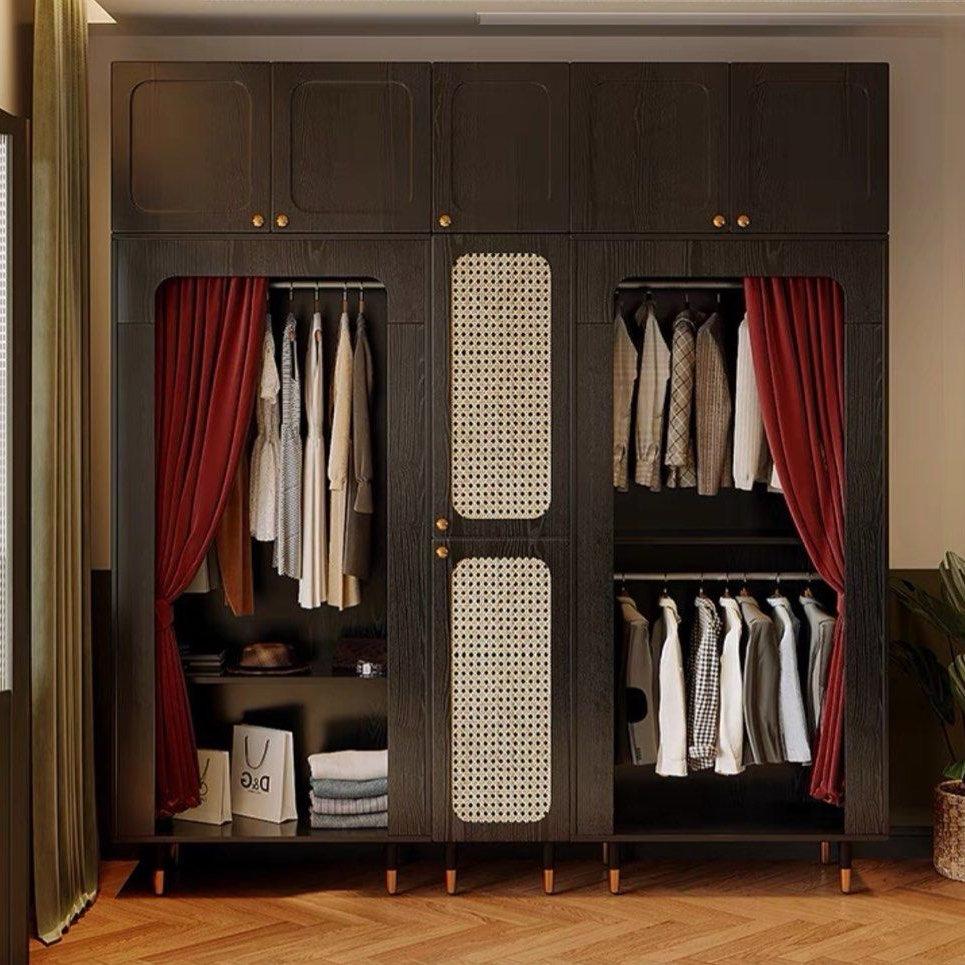 LUCINA Mid-Century Rattan Wardrobe