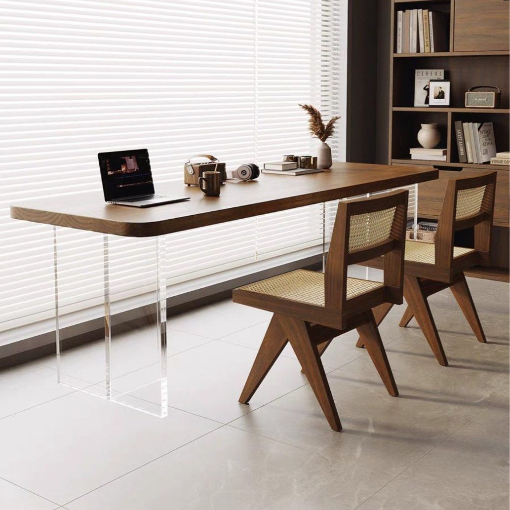 ATHANAS Modern Solid Wood With Acrylic Study Table