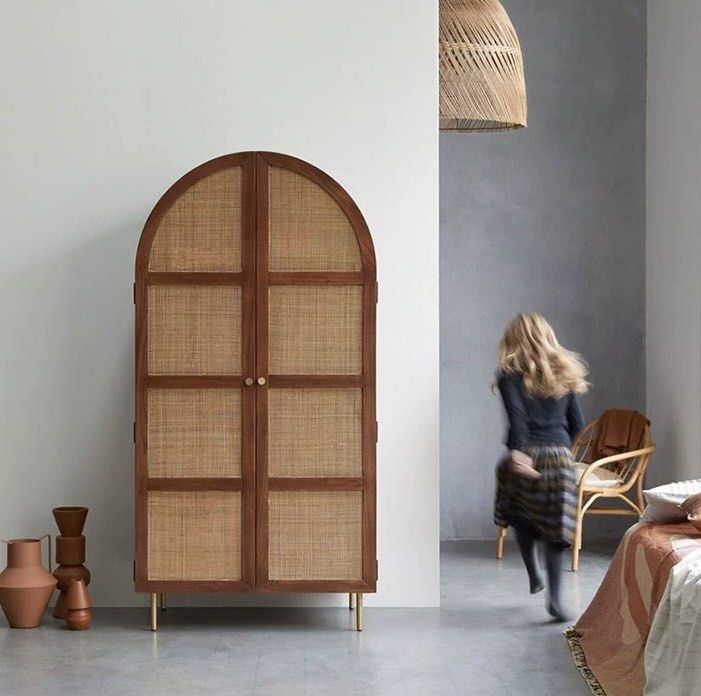 PETRONIUS Rustic Rattan Wardrobe