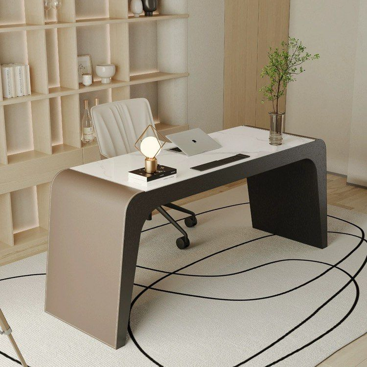 ERICH Modern Saddle Leather Study Desk