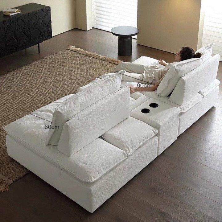 PALVANI Modern Boucle Slider Sofa