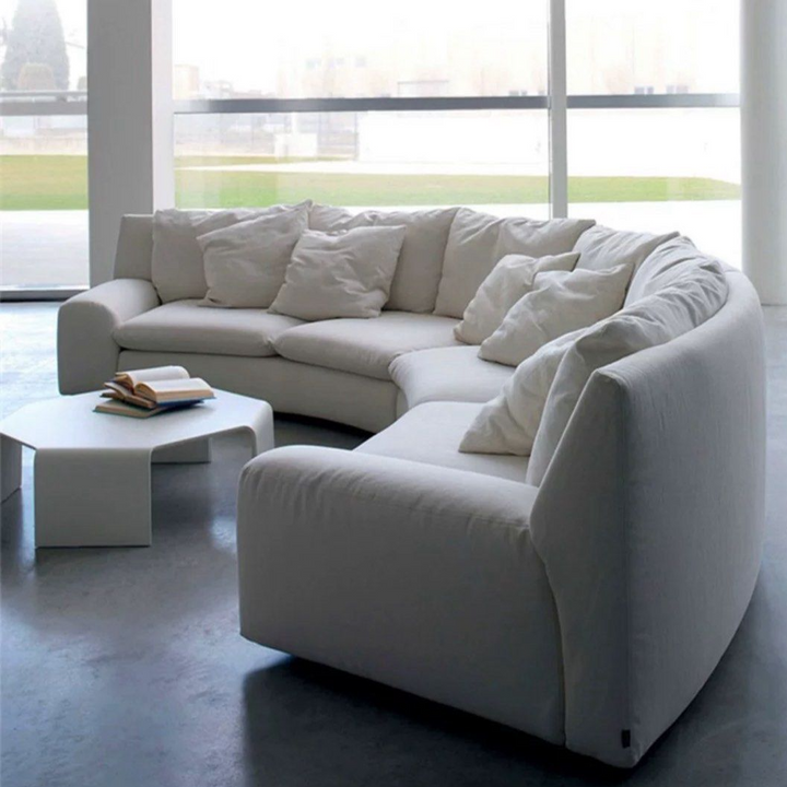 ZODIAC Modern Curved Fabric Sofa