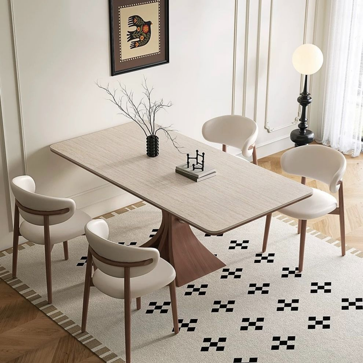 ARCO Modern Travertine Dining Table