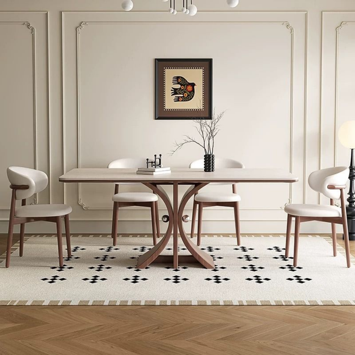 ARCO Modern Travertine Dining Table