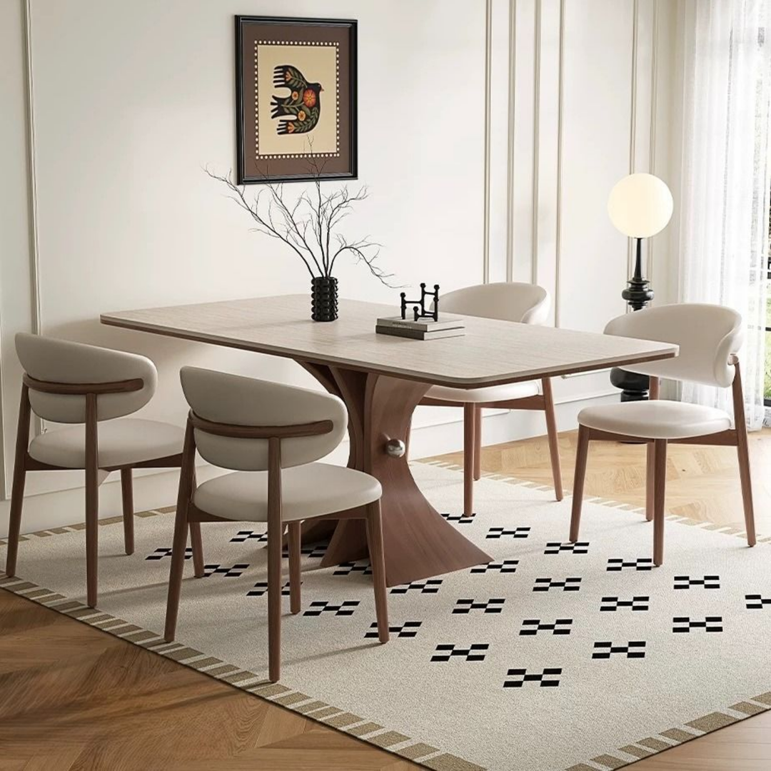 ARCO Modern Travertine Dining Table