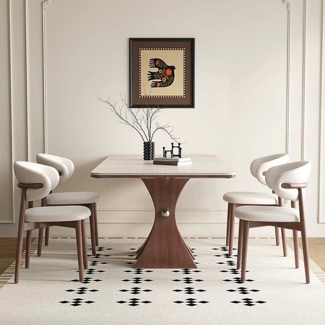 ARCO Modern Travertine Dining Table