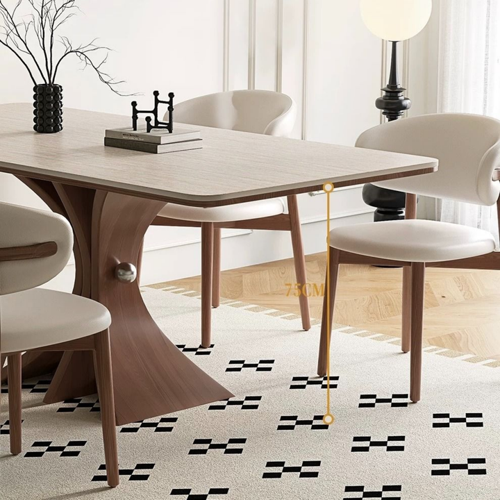 ARCO Modern Travertine Dining Table