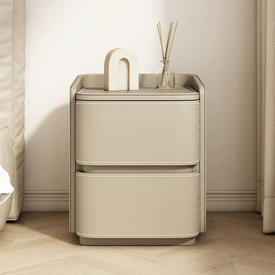 NESTA Modern Saddle Leather Nightstand