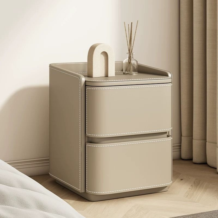 NESTA Modern Saddle Leather Nightstand