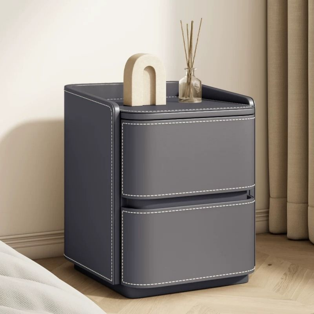NESTA Modern Saddle Leather Nightstand