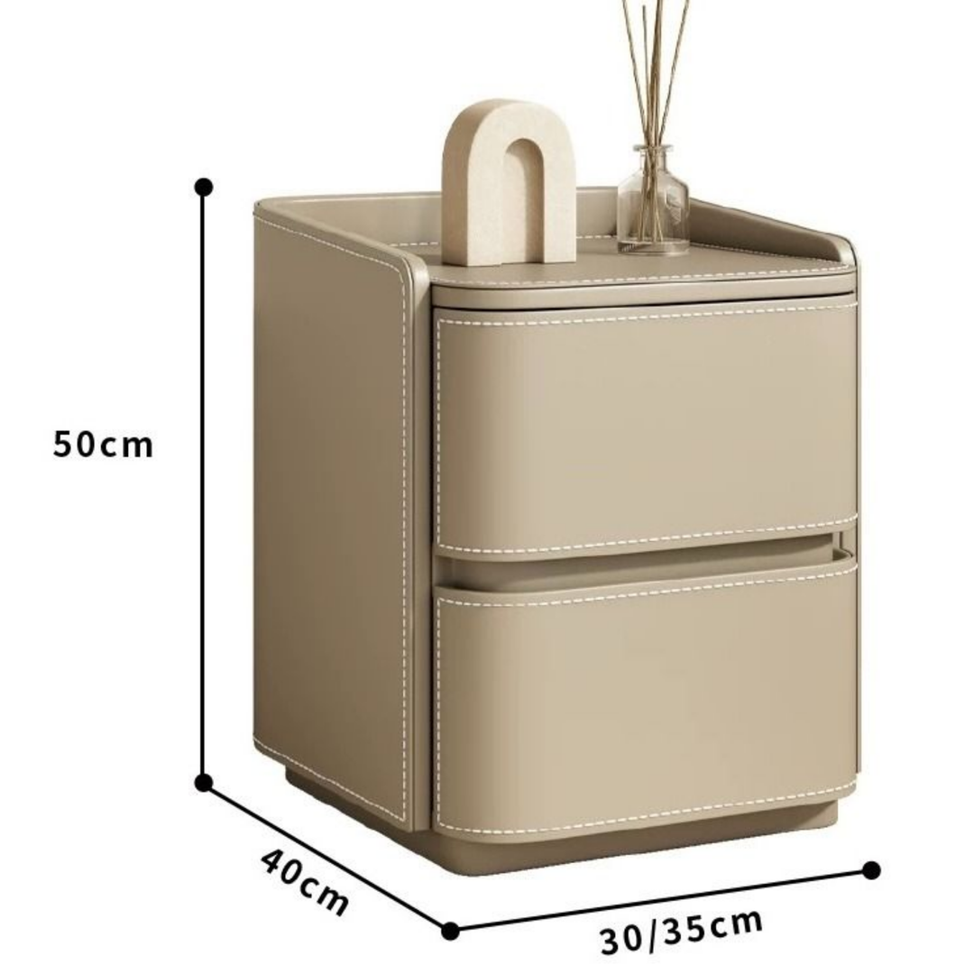 NESTA Modern Saddle Leather Nightstand