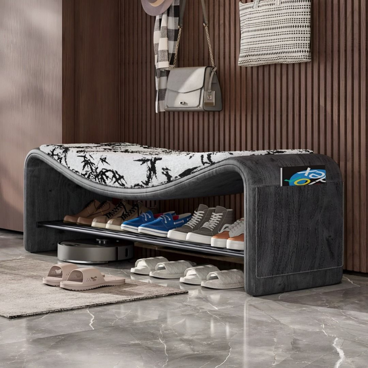 AVA Modern Nappa Leather Shoe Bench