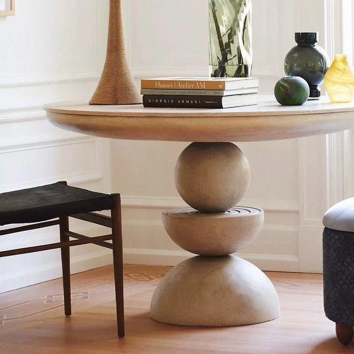 RACEUS Modern Solid Wood Round Dining Table