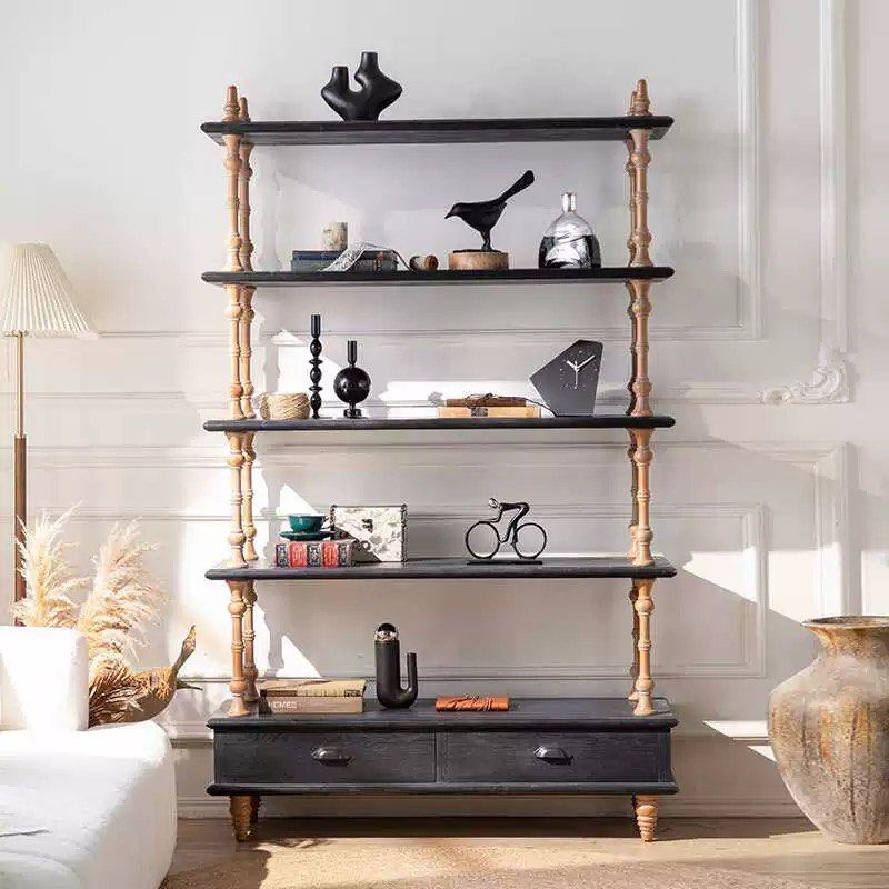 FELIPE Mid-Century Solid Wood Display Shelf