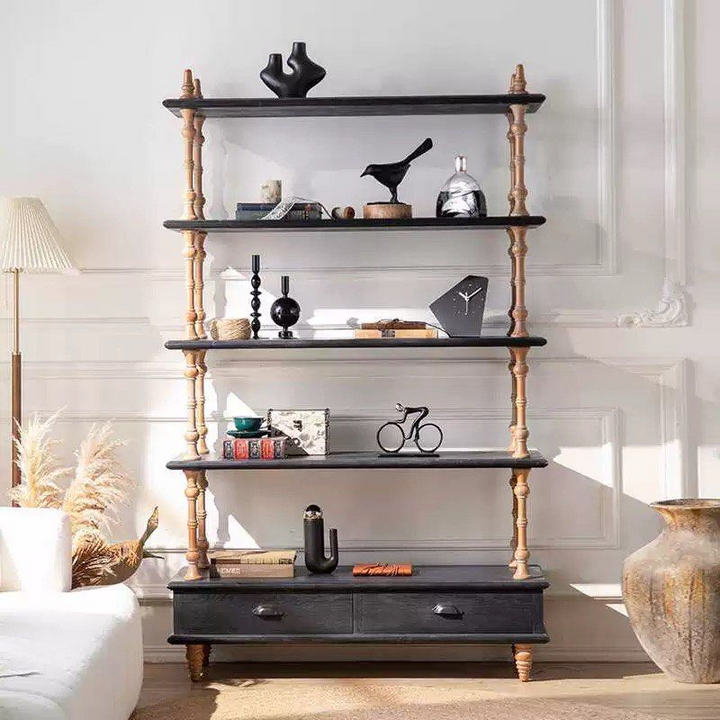 FELIPE Mid-Century Solid Wood Display Shelf