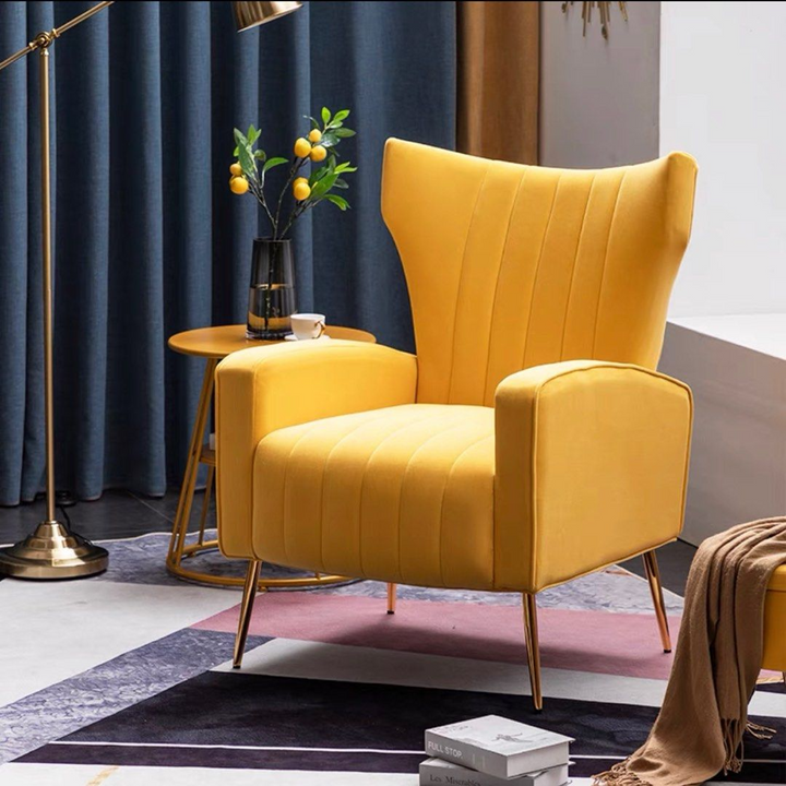 LEVI Winged Velvet Armchair