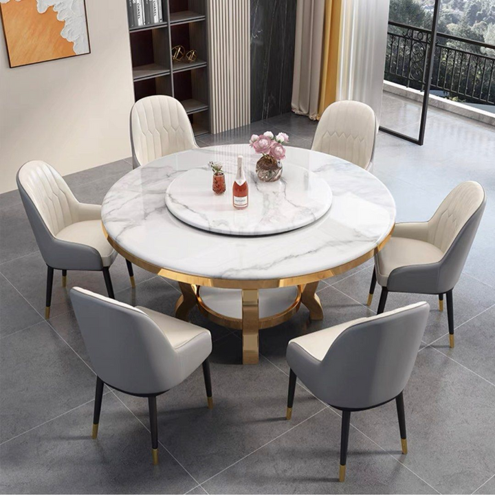 FLORES Modern Round Marble Dining Table