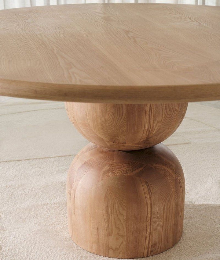 PEFFON Modern Solid Wood Round Dining Table