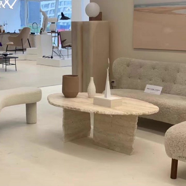 ASKREN Modern Travertine Coffee Table