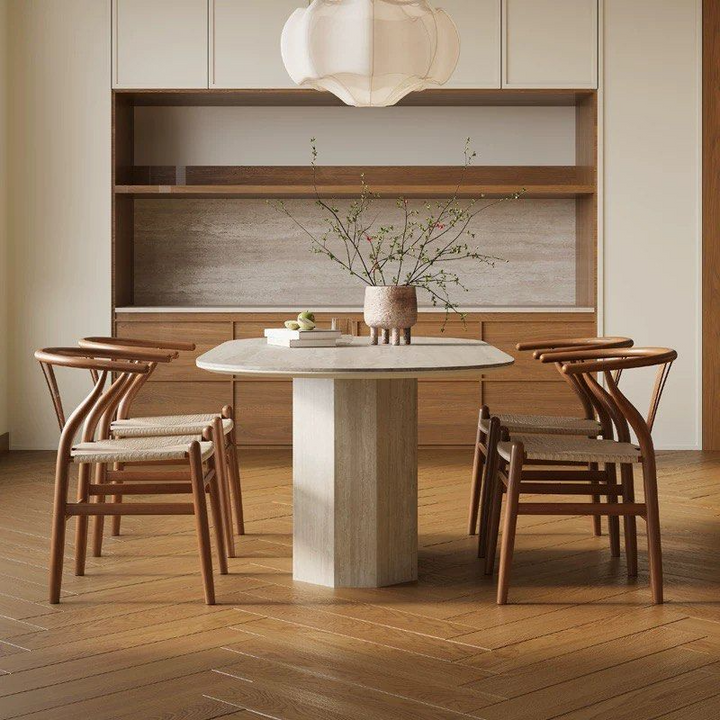 SAPPH Modern Travertine Dining Table