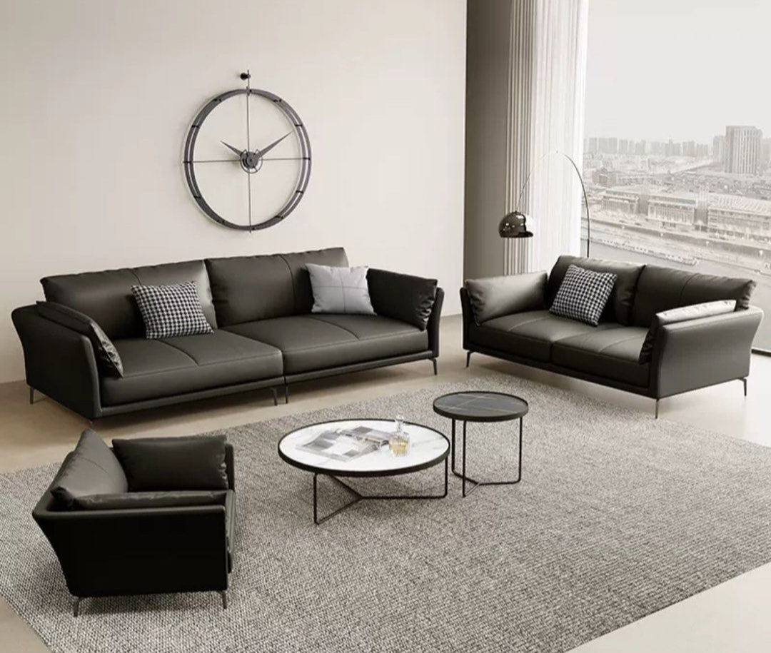 JUSTINE Modern Genuine Leather Sofa