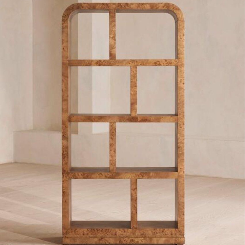 EVANDRO Modern Mappa Burl Display Shelves