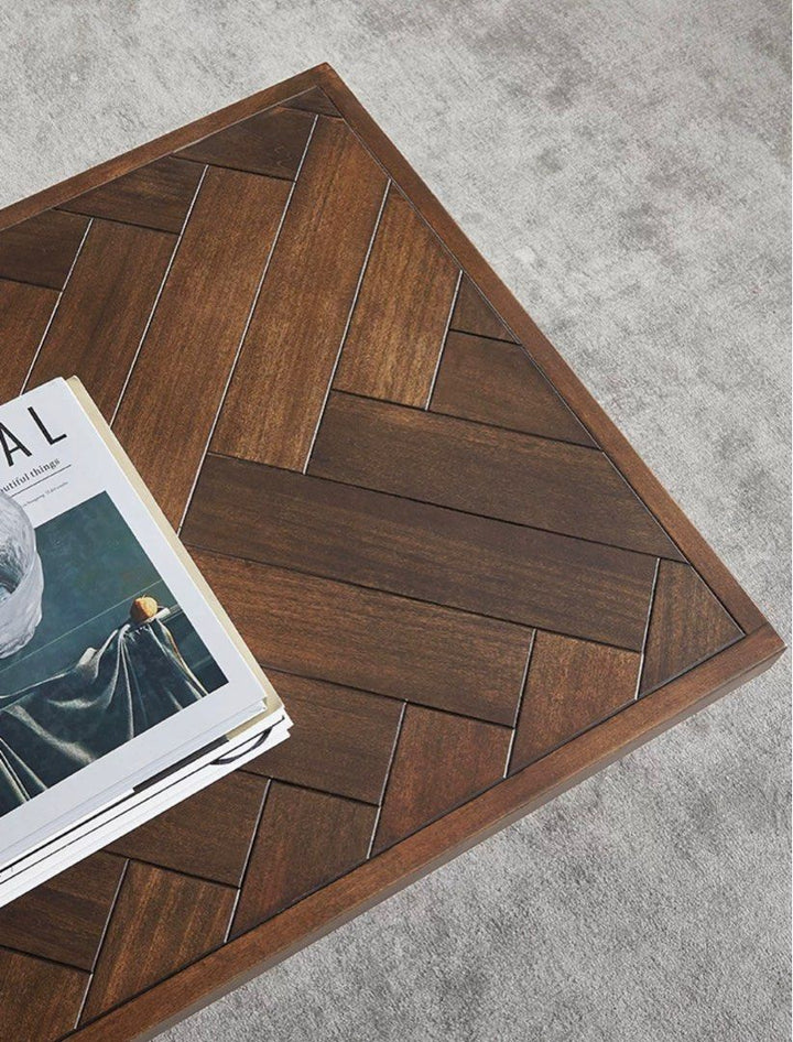 ALFIE Herringbone Solid Wood Coffee Table