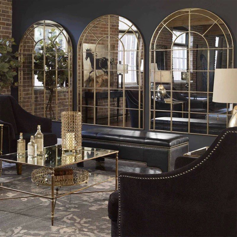 BEUL Vintage Arch Window Wall Mirror