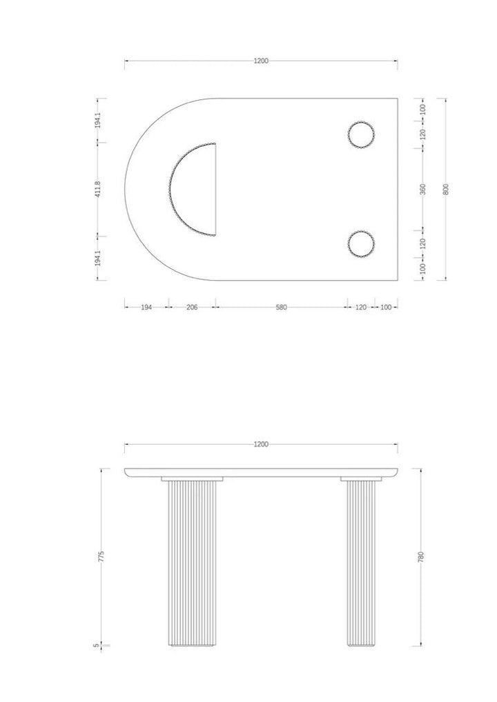 KALCE Modern Solid Wood Dining Table