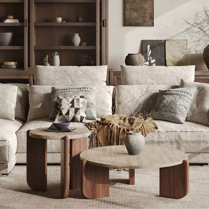 GUETTA Modern Travertine Coffee Table