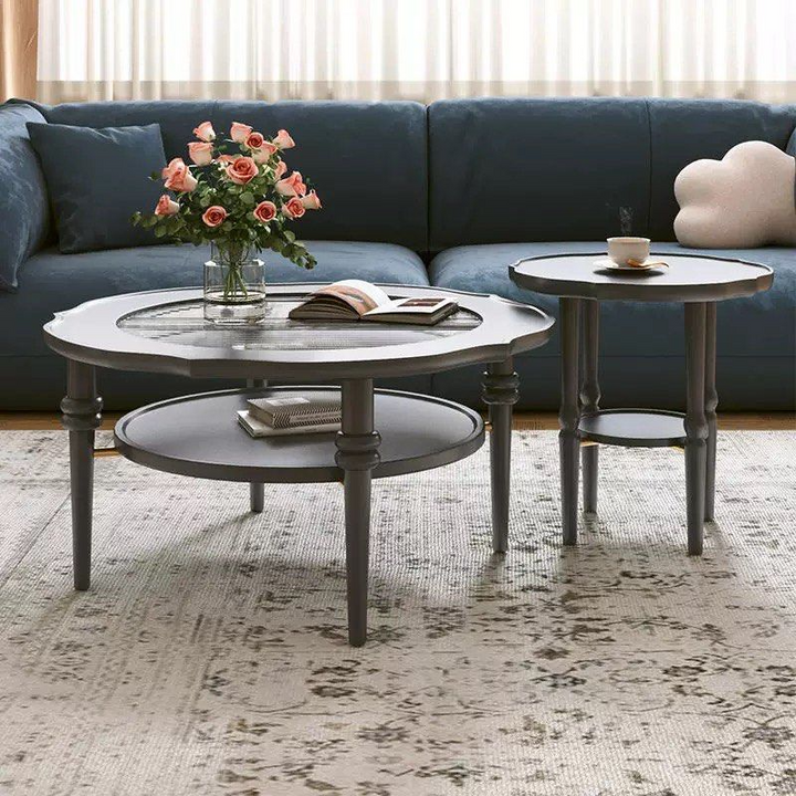 BERG Vintage Solid Wood Round Coffee Table