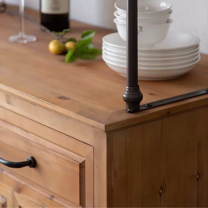 HARLING Rustic Solid Wood Tall Cabinet