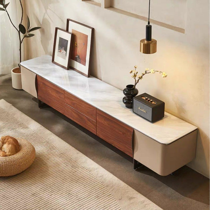 VACLA Modern Saddle Leather TV Console