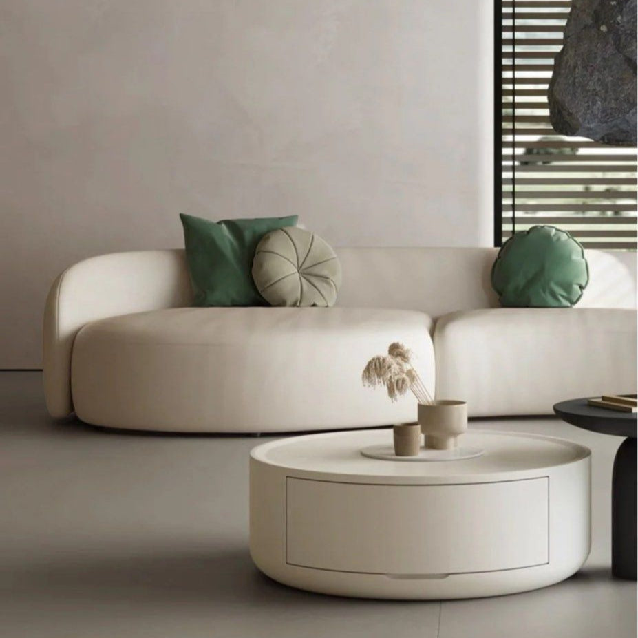 BASTEL Scratch Resistant Leather Curve Sofa
