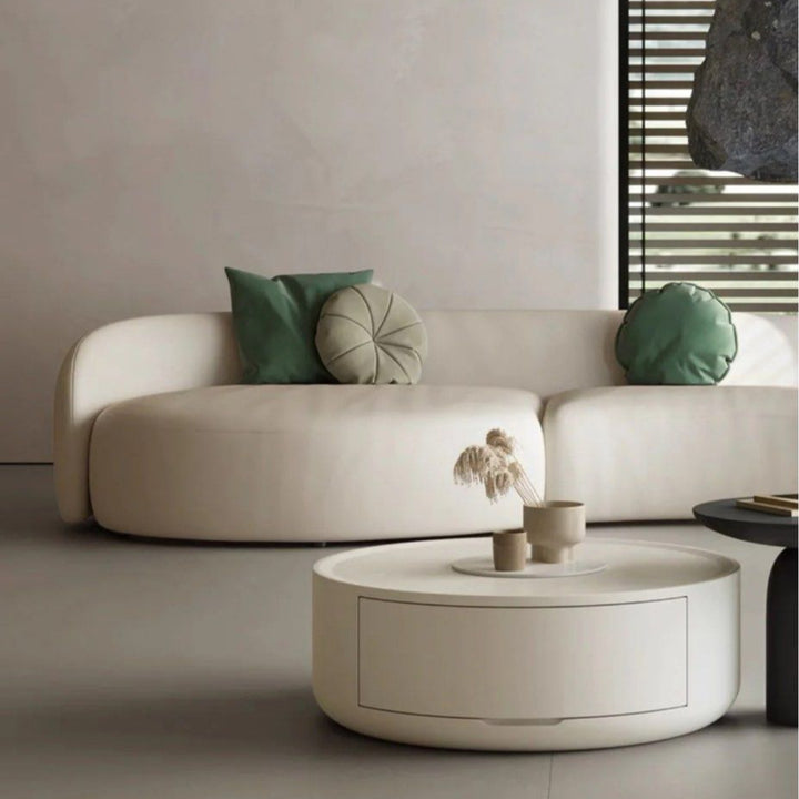 BASTEL Scratch Resistant Leather Curve Sofa