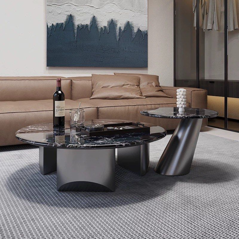 BARNETT Modern Marble Round Coffee Table