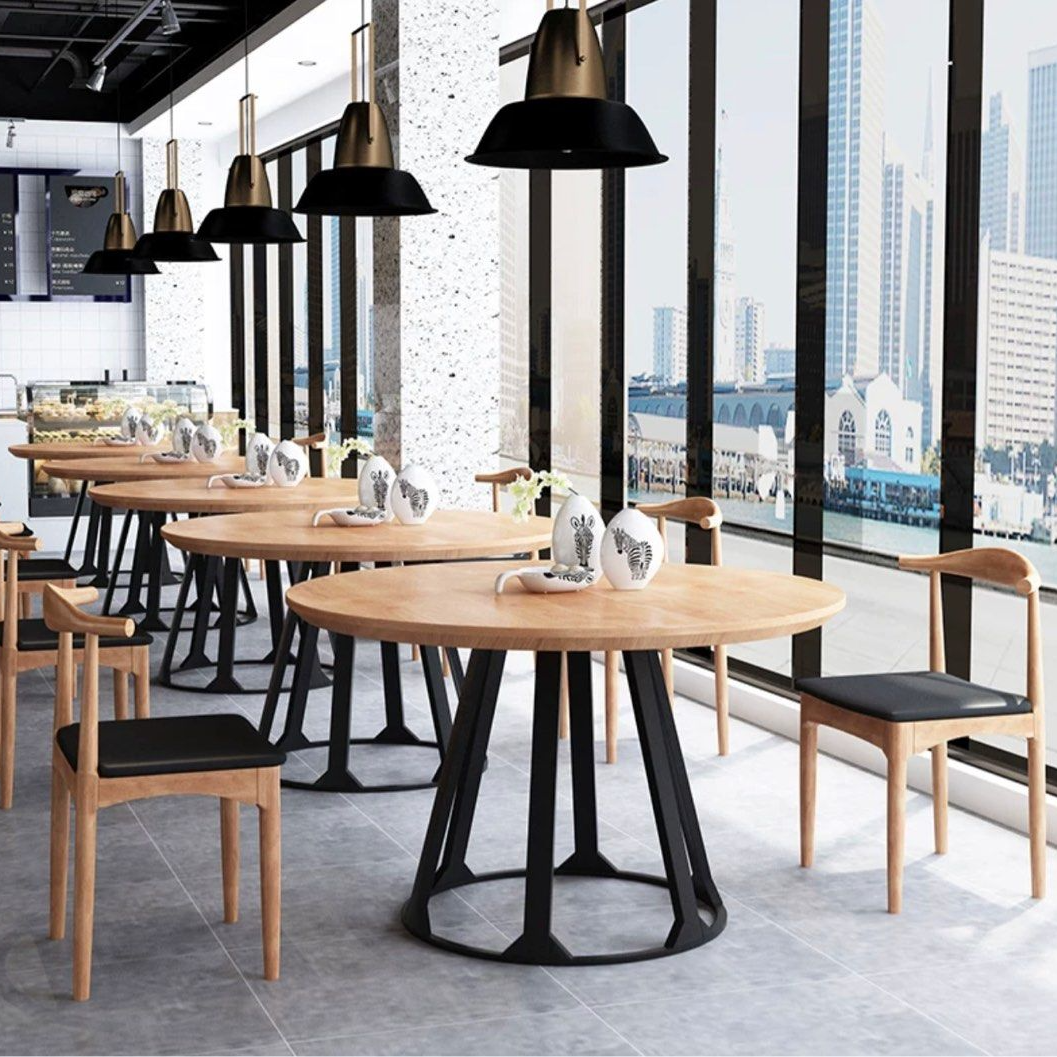 BILLY Rustic Solid Wood Round Dining Table