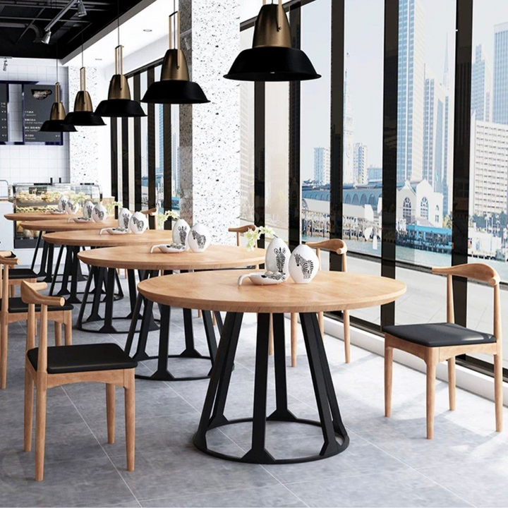 BILLY Rustic Solid Wood Round Dining Table