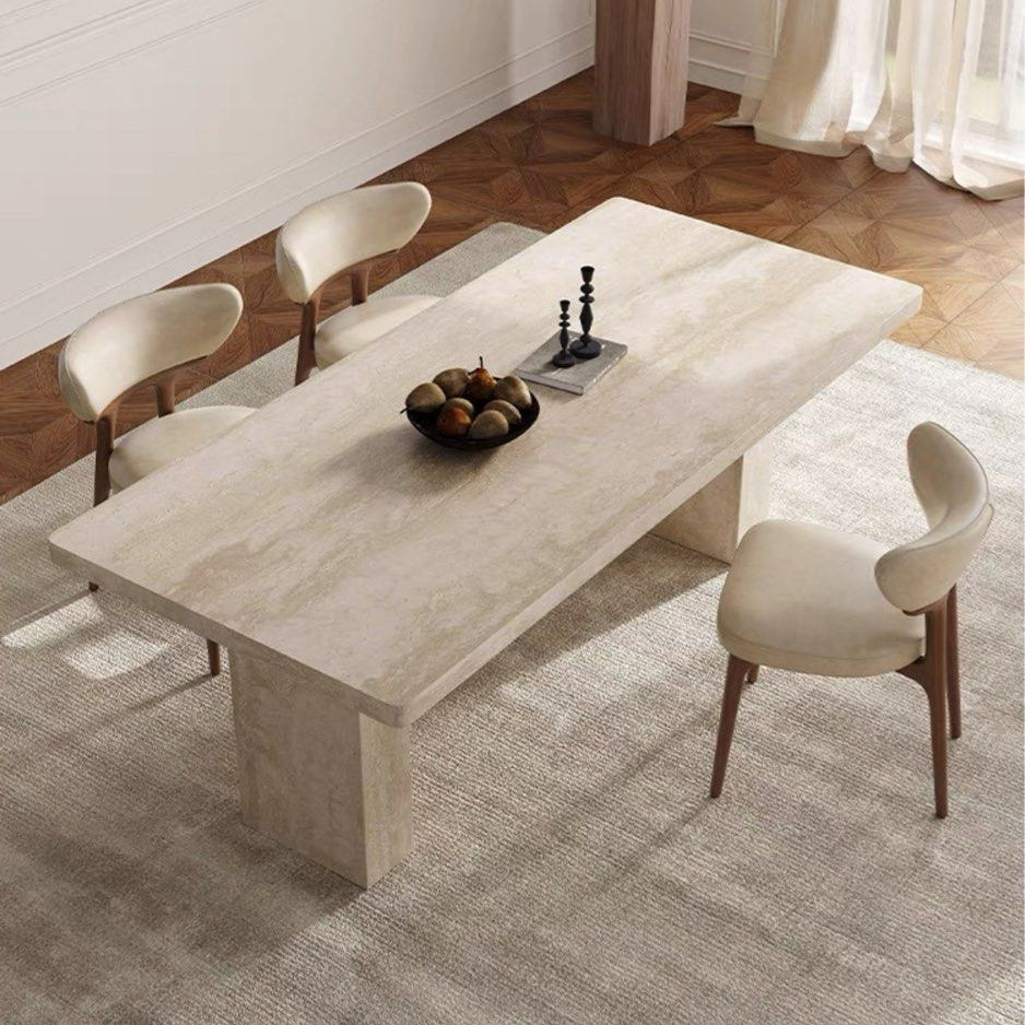 ALEXO Modern Travertine Dining Table