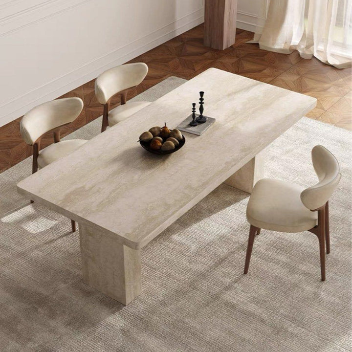 ALEXO Modern Travertine Dining Table