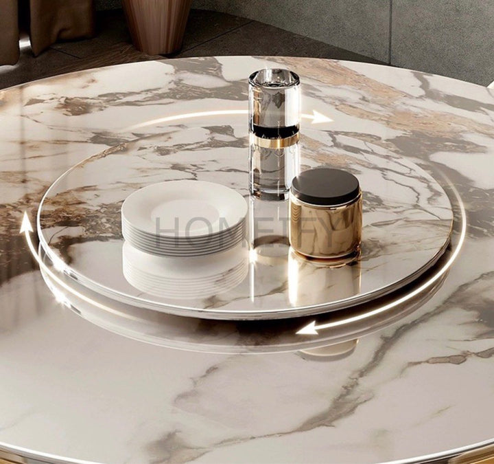 GORDON Luxurious Round Marble Dining Table