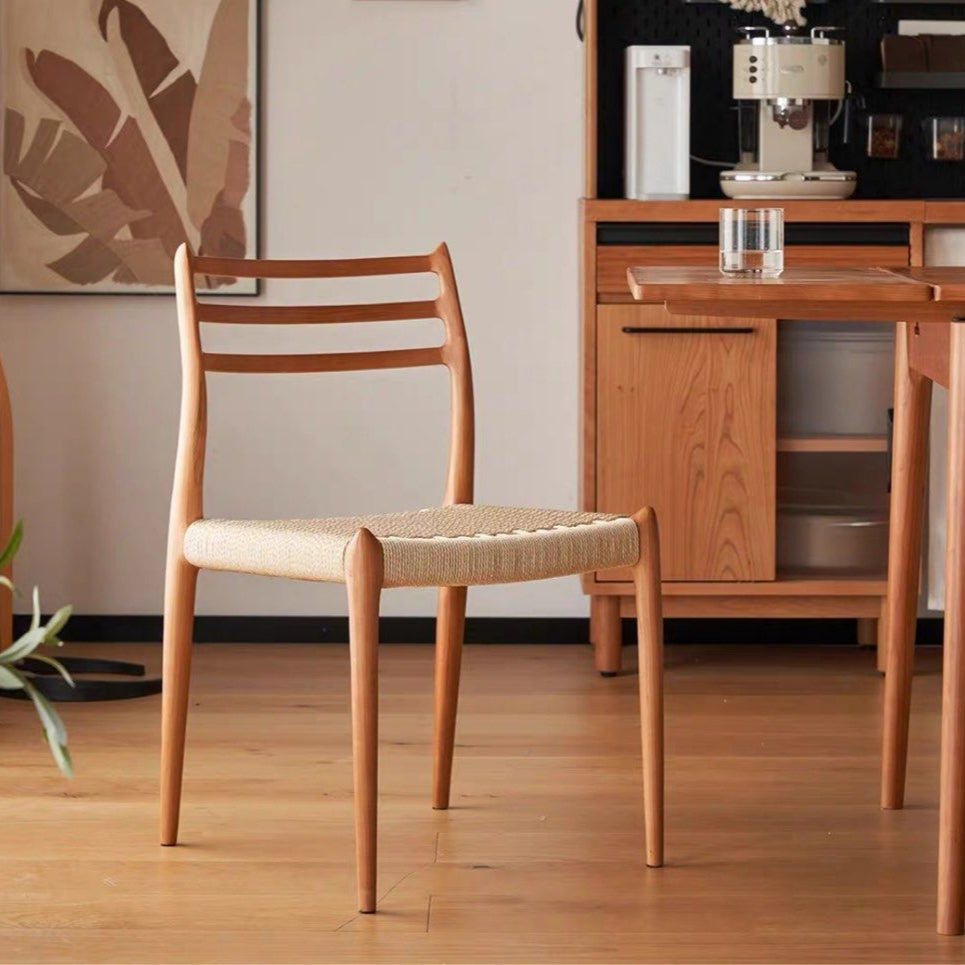 SERIO Solid Wood & Rattan Dining Chair