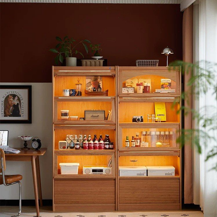 KAYLA Modern Cherry Wood Display Shelf