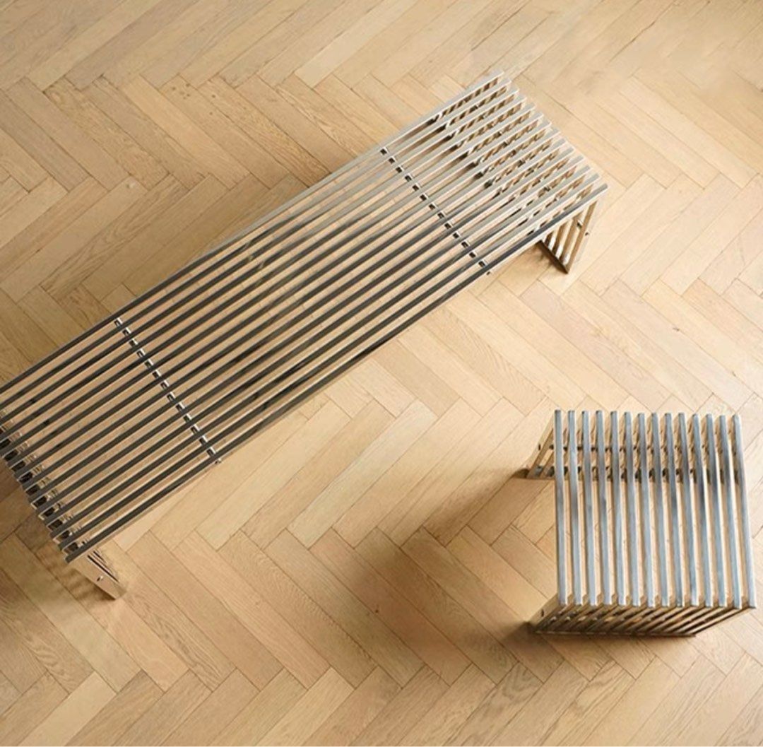 BRAM Modern Stainless Steel Bench