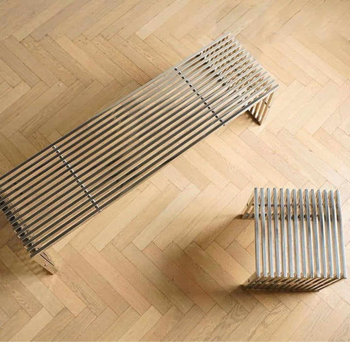 BRAM Modern Stainless Steel Bench