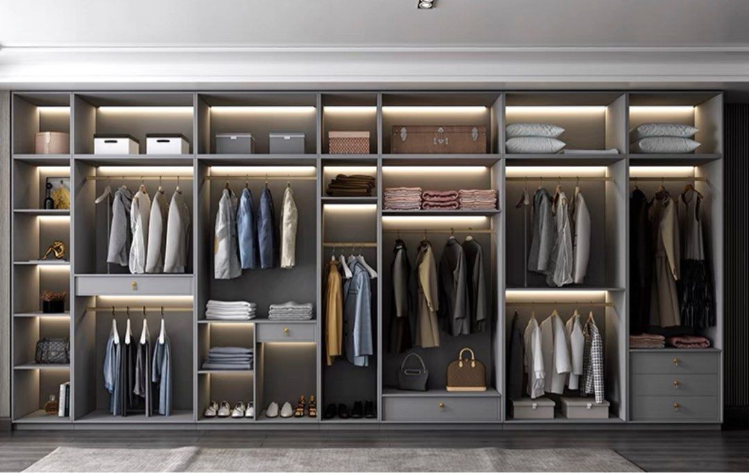 DERRICK Modern Glass LED Wardrobe