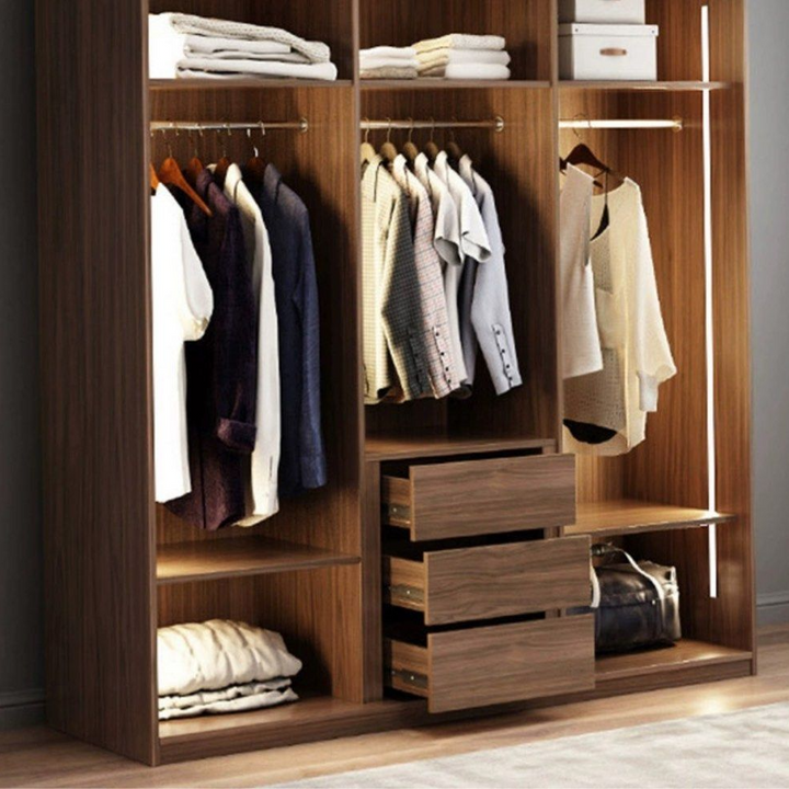 JULIUS Rustic LED Walnut Wardrobe
