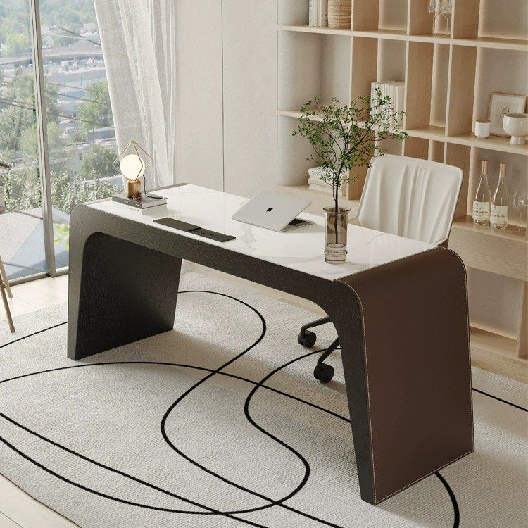 ERICH Modern Saddle Leather Study Desk