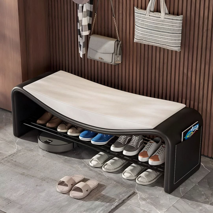 AVA Modern Nappa Leather Shoe Bench