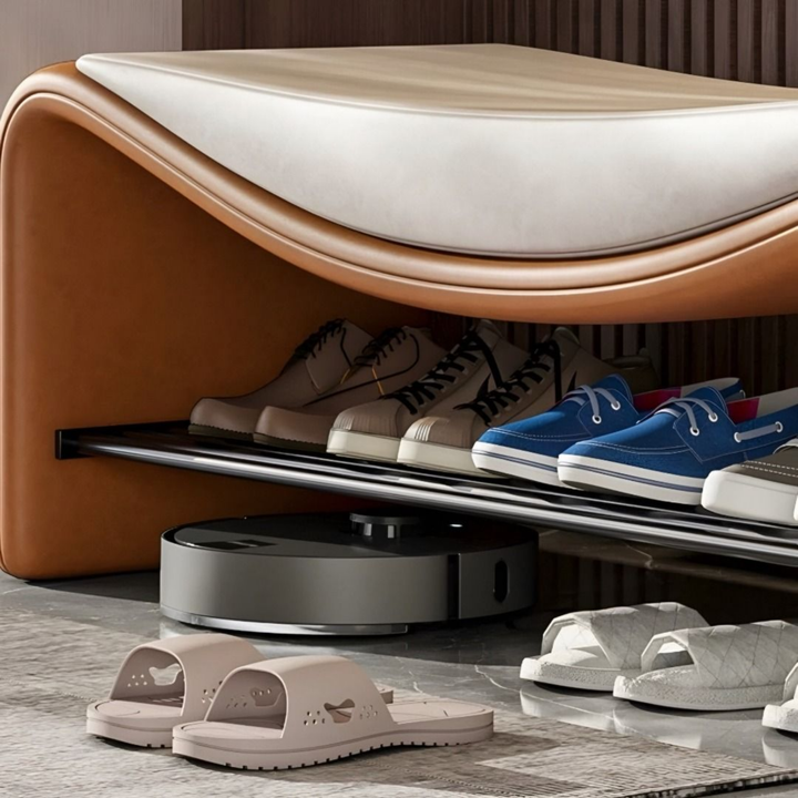 AVA Modern Nappa Leather Shoe Bench